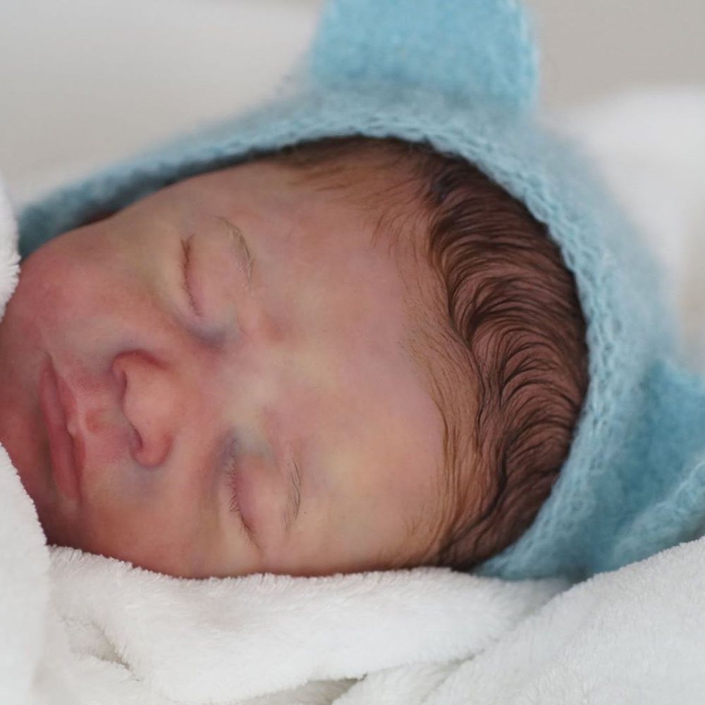22''Sleeping Reborn Boy Doll Lifelike Realistic Silicone Baby Boy