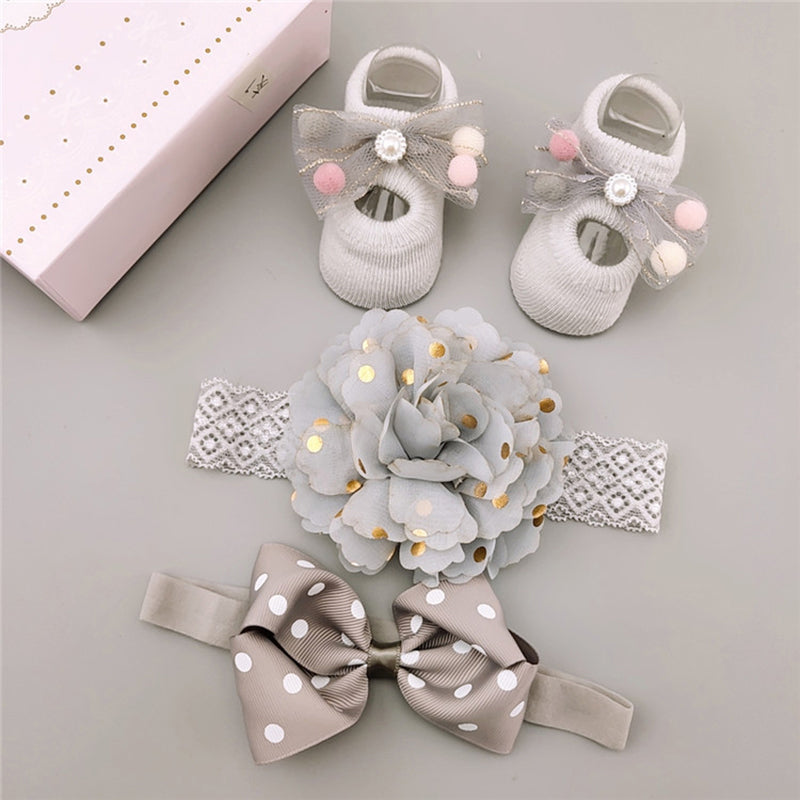 Lovely Headbands and Socks 3-Piece Set for 17-24 inches Reborn Dolls