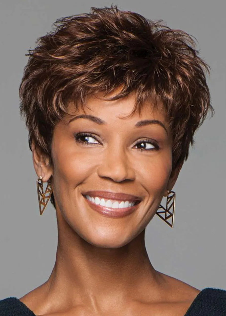 Dark Brown Wig Synthetic Wigs For Women Natural Straight Capless Wigs 10inch