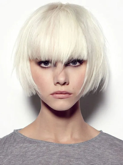 Beautiful Custom Wig 6 Inches Straight 100% Human Hair Bob Haircut