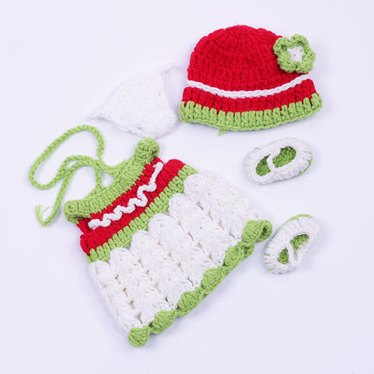Green and White Dress With Hat and Shoes for 12 Inches/30cm Reborn Dolls