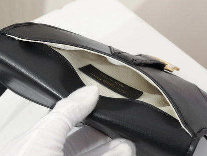 Dior Black Leather Mini Saddle Bag