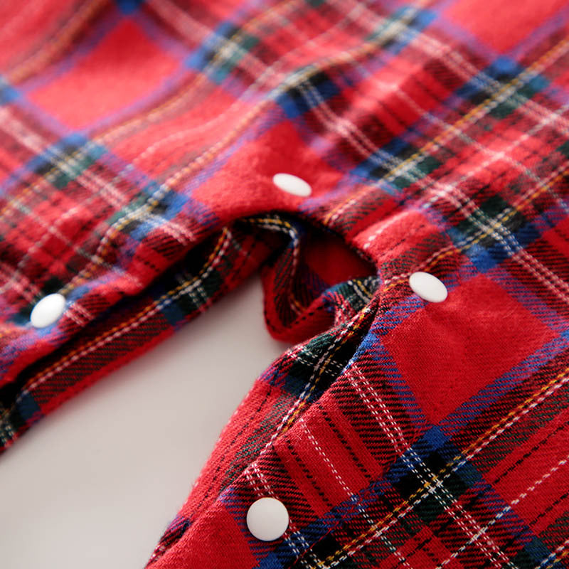 Christmas Plaid Bodysuit for 21-23 Inches Reborn Dolls