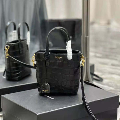 SL bucket crocodile pattern classic handbag