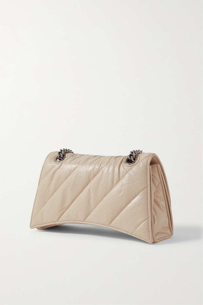 BALENCIAGA Crush small quilted crinkled-leather shoulder bag