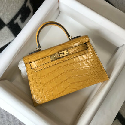 Hermes Handle Bag 19cm Yellow