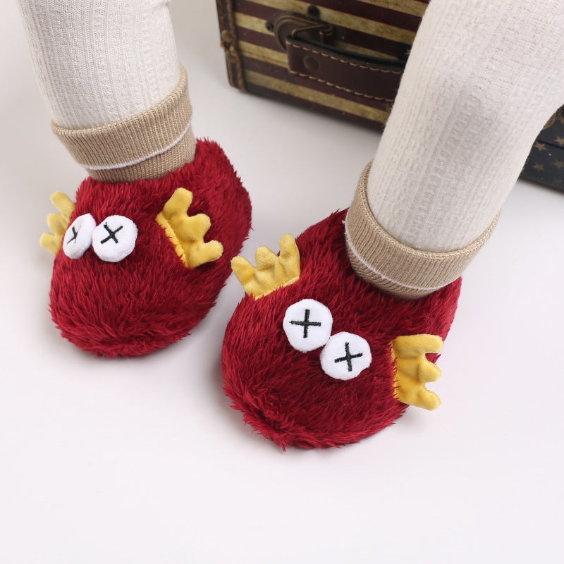 Cute Big Eyes Plush Soft Soles Shoes for 20-24 Inches Reborn Dolls