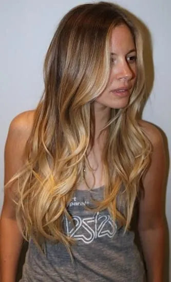 Attractive Ombre Long Wave 22 Inches Human Remy Lace Wig