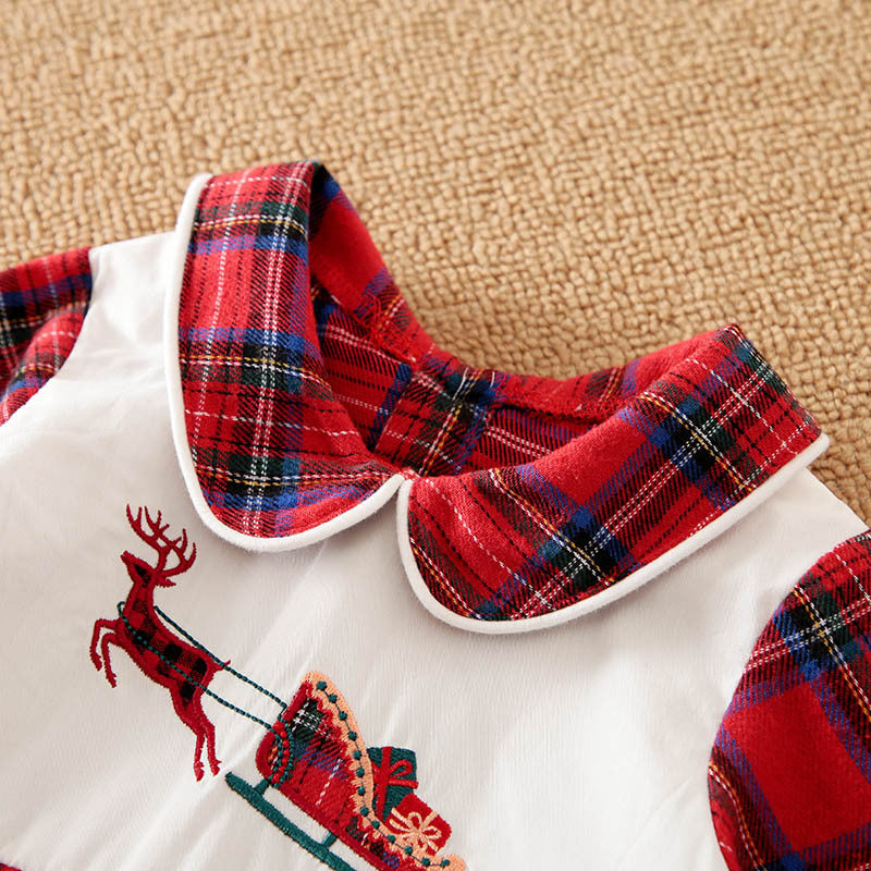 Christmas Plaid Bodysuit for 21-23 Inches Reborn Dolls