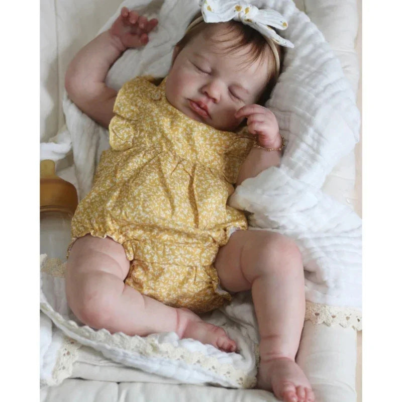 19inch Yellow Floral Ruffle Sleeve Romper Loulou Simulation Toy Doll