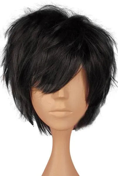 Fluffy Elegant Natural Short Straight  100% Real Human Hair Wig 8 Inches