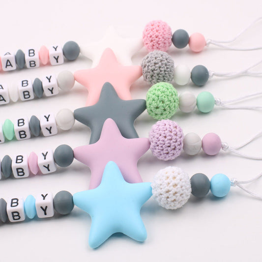 Cute Silicone Pacifier Chain With Star