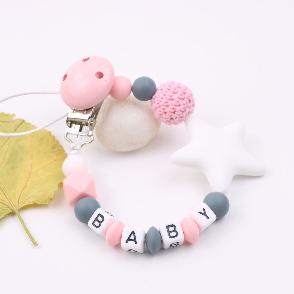 Cute Silicone Pacifier Chain With Star