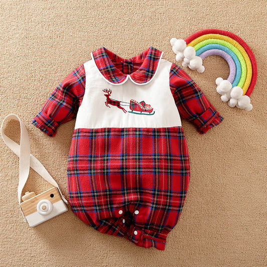 Christmas Plaid Bodysuit for 21-23 Inches Reborn Dolls
