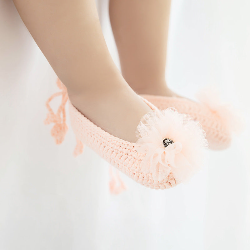 Lace Soft-soled Knitted Shoes for 17-24 Inches Reborn Dolls