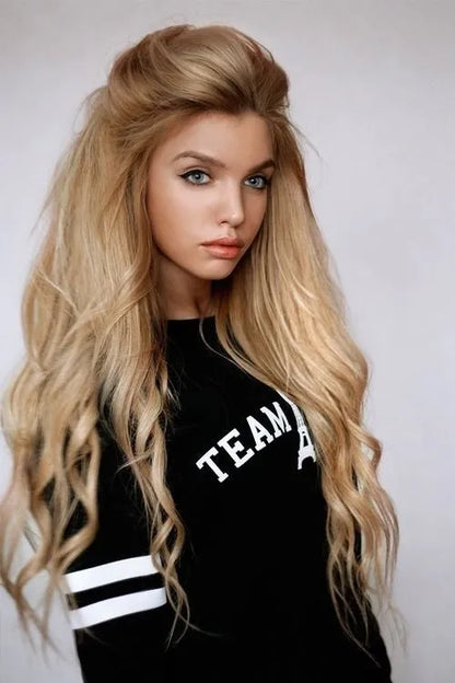 Long Curly Hairstyle Lace Front Wigs Synthetic Hair 26 Inches