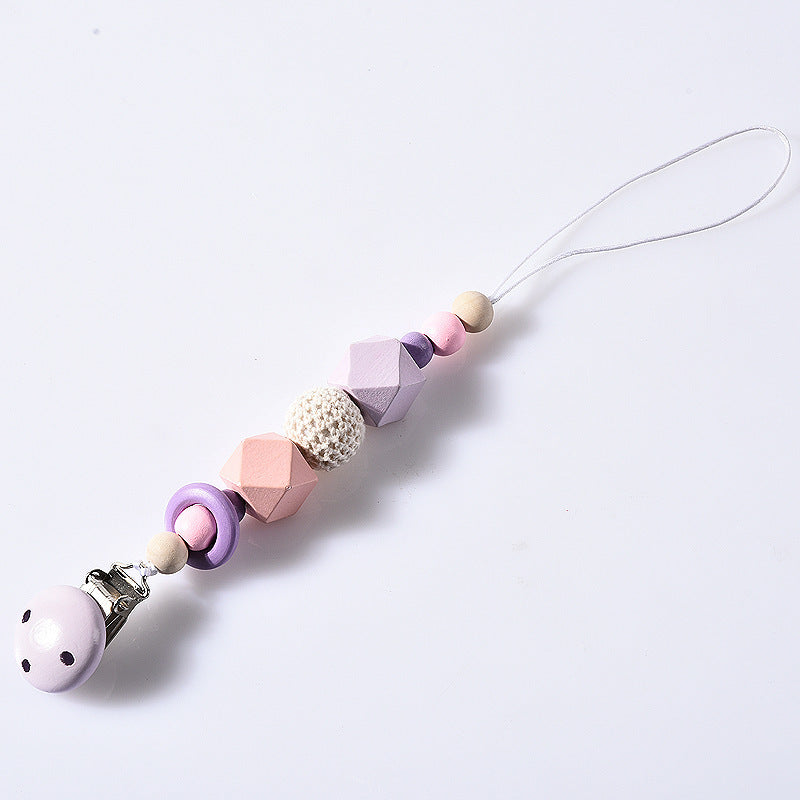 Cute Multicolor Wooden Pacifier Chain