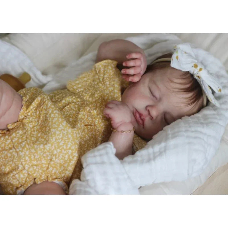 19inch Yellow Floral Ruffle Sleeve Romper Loulou Simulation Toy Doll