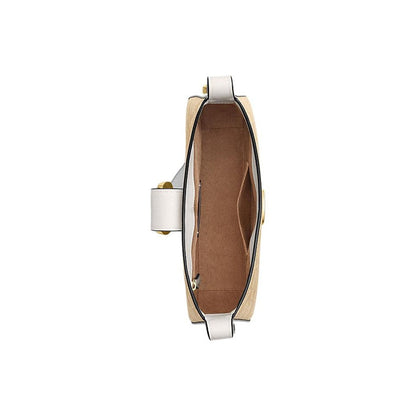 COACH Women's White Buckle Badge Single Shoulder Bag 9.7x2.6x6.5 in