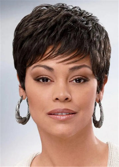 Boycuts Hair Cropped Synthetic Wavy Wig 8 Inches