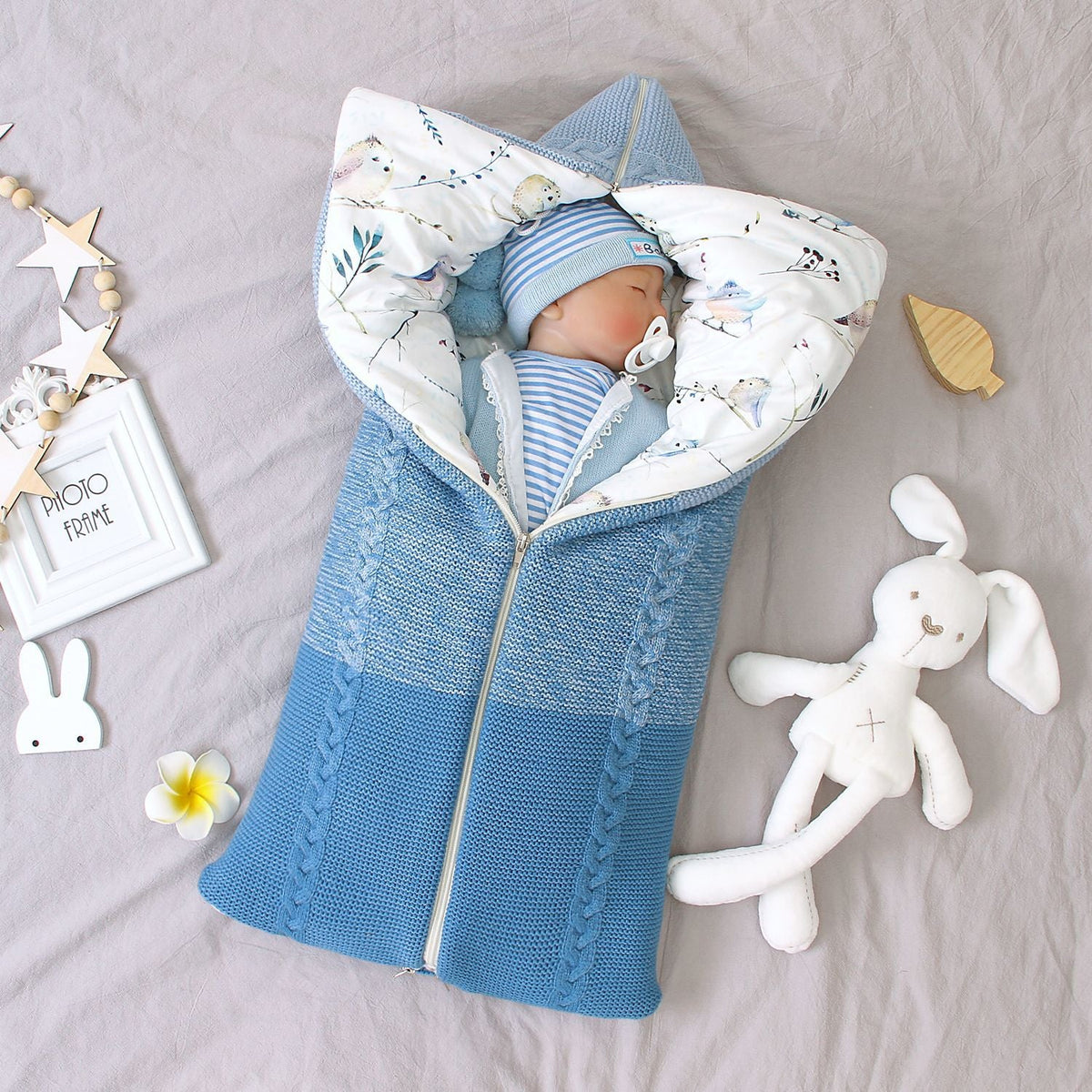 Thickened Zipper Sleeping Bag For 16-24 Inches Reborn Dolls